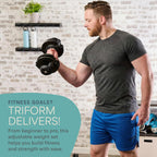 Lifepro TriForm - Juego de mancuernas ajustables 3 en 1, pesas rusas y