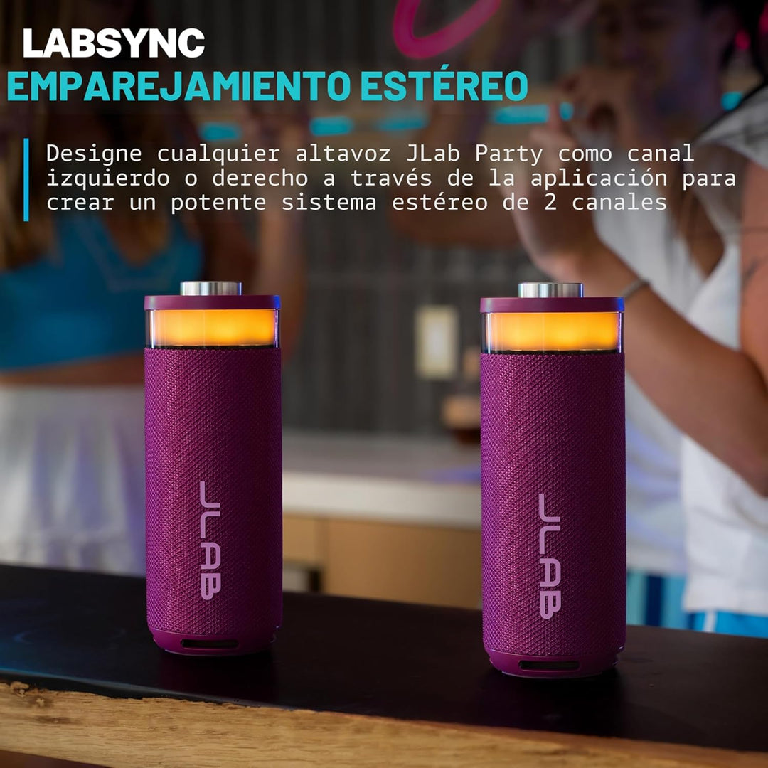 JLab, Go Party, Altavoz Bluetooth portátil, impermeable, iluminació...
