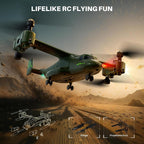 SYMA X550 RC Plane, 4CH Tiltrotor para Kids & Beginners, Stunt Flight