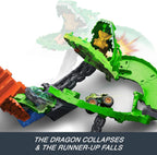 ​Hot Wheels Monster Trucks Sharks vs. Dinos Dragon Destruction Playset