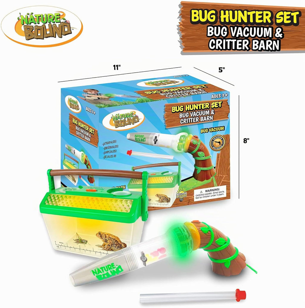 Nature Bound - Juguete atrapa insectos, aspiradora ecológica para atrapar y liberar, para interiores y exteriores, de 3 a 12 años, verde, kit completo para niños, incluye núcleo de captura con lupa