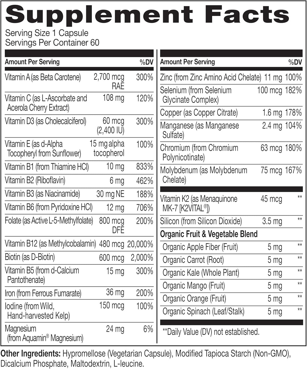 NATURELO Multivitamínico Bariátrico - Uno Diario con Hierro - Suple...