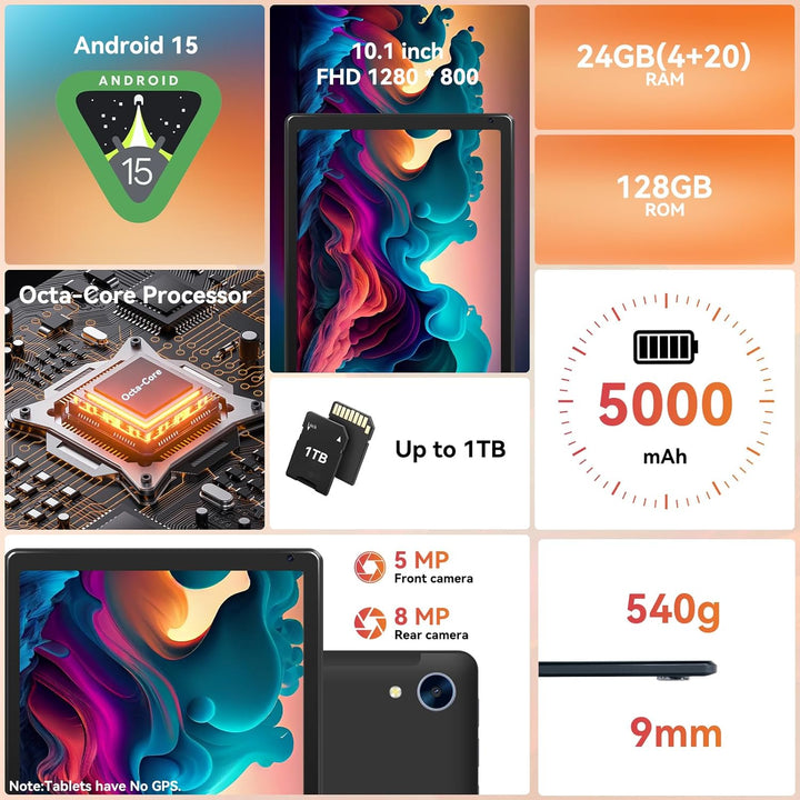 URAO Tableta tableta Android 15 de 101 pulgadas con