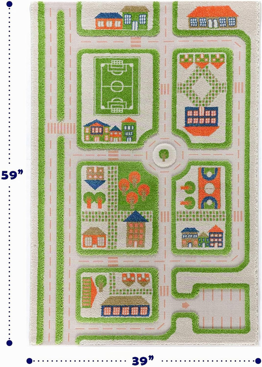 Alfombras de Juego 3D, Verde Tráfico, 39 x 59 Pulgadas