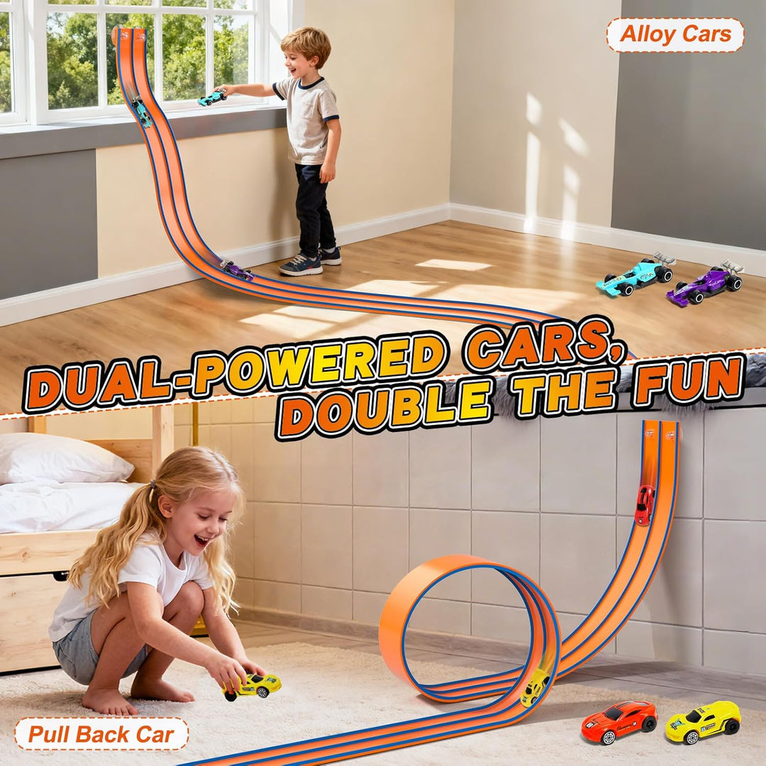 Flex Tracks - Pista de carreras flexible de 15 pies para