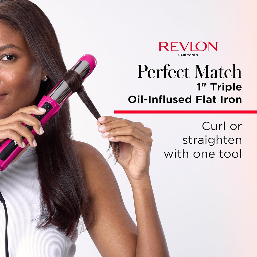 REVLON Perfect Match Plancha Plana - Alisadora de Cabello y Rizador...