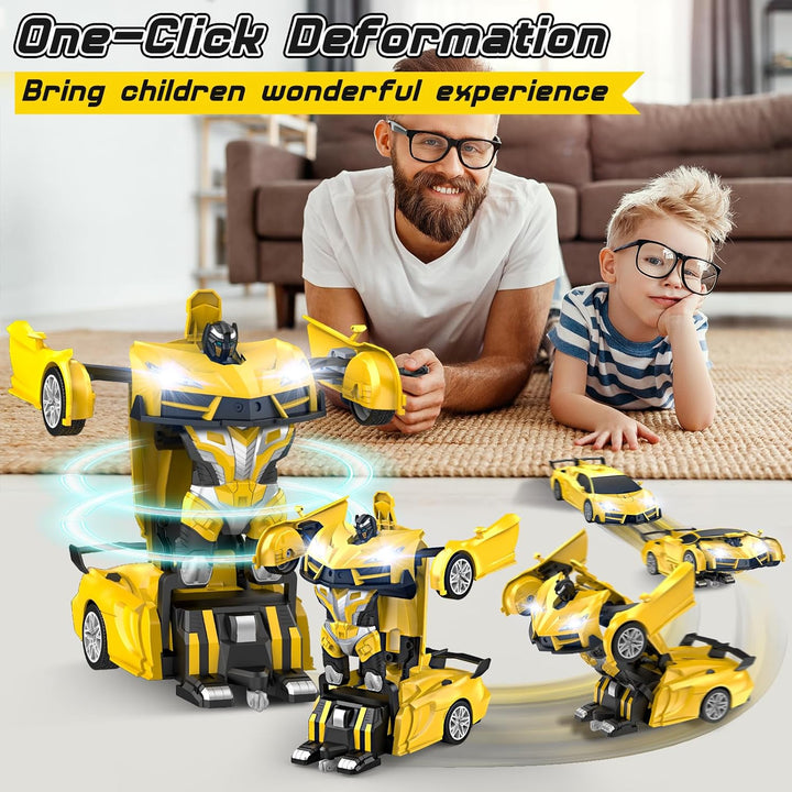 Qumcou Auto de control remoto de transformación, autos RC para niño...
