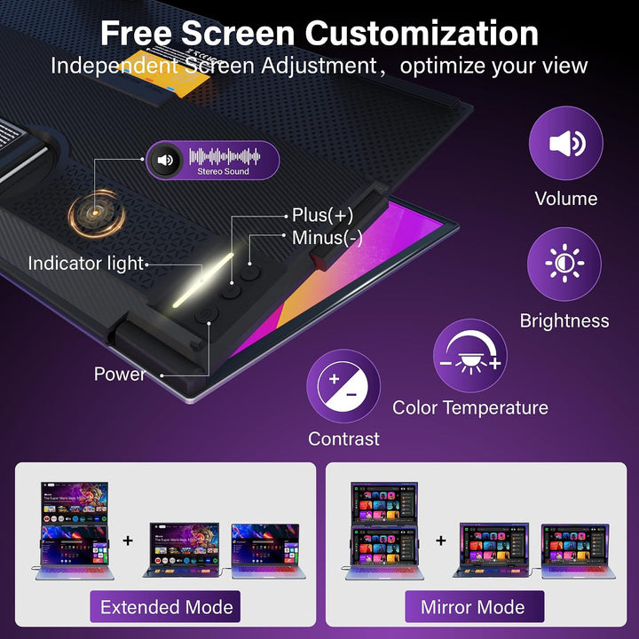 Extensor de pantalla para laptop de 15.6 pulgadas, monitor dual por...