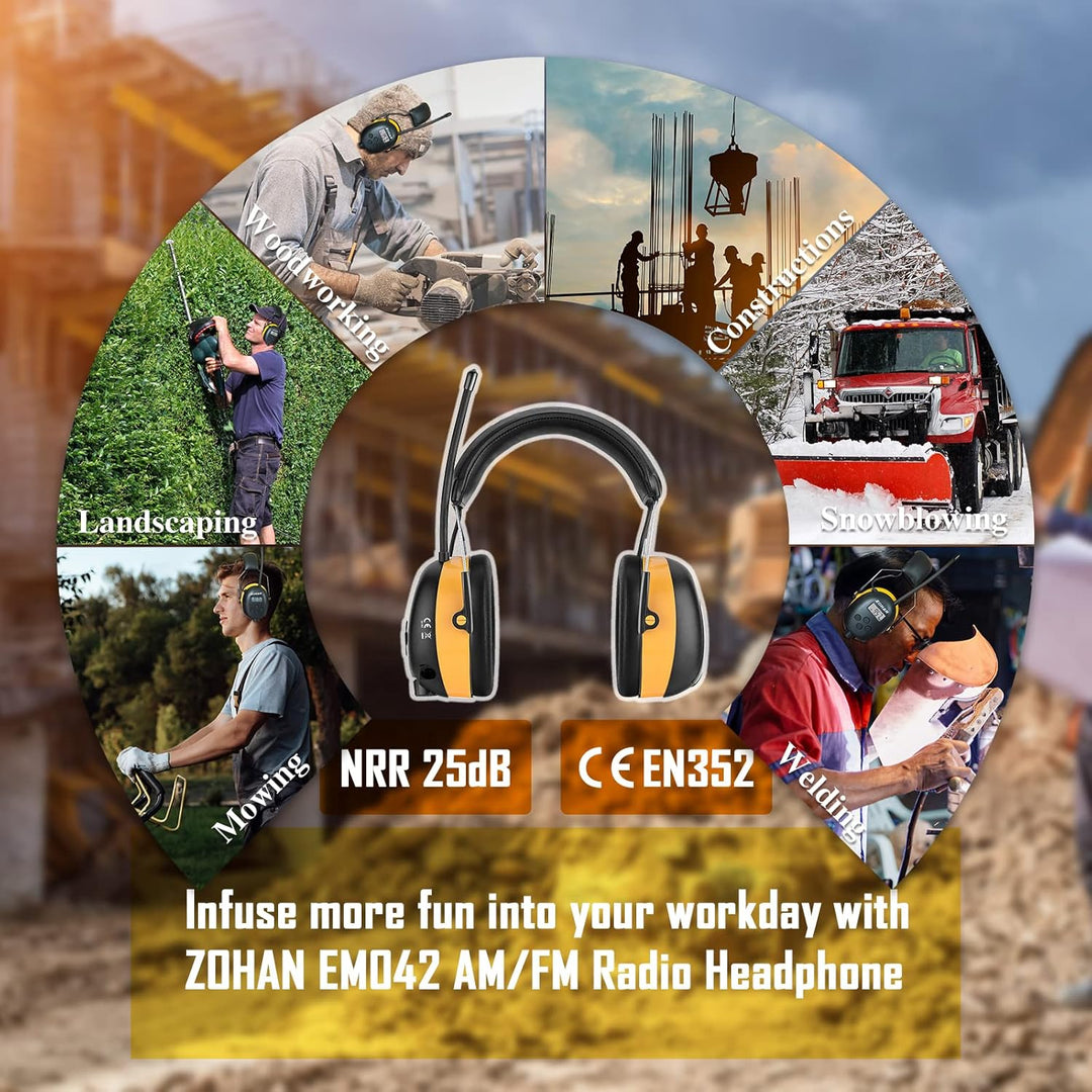 ZOHAN AM\/FM Radio Headphone with Digital Display,Ear Protection No...