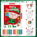 BenLouis 24 mini libros de actividades de Navidad con 24 lápices de colores para niños de 4 a 8 a 16 años, recuerdos de fiesta de Navidad a granel, diferentes juegos cerebrales para el aula, viajes