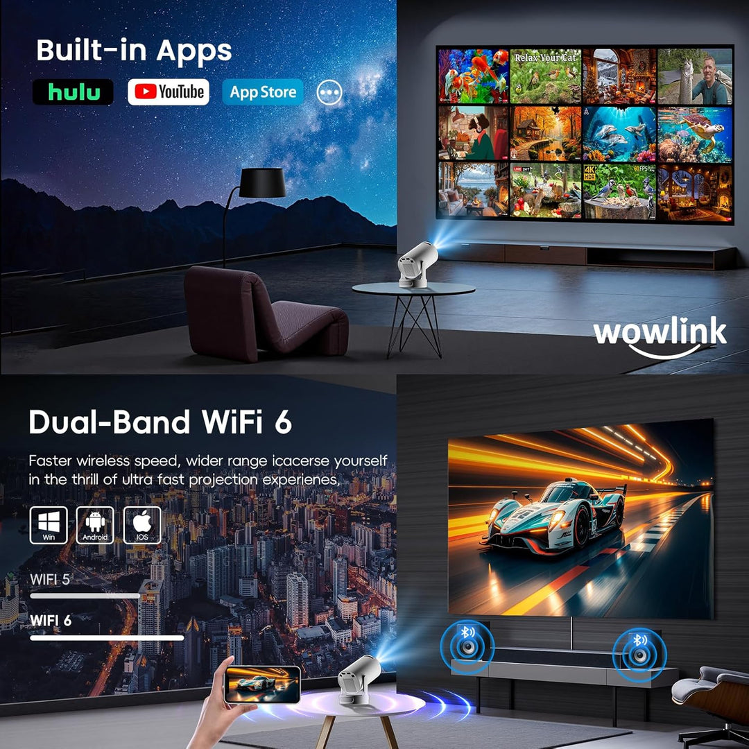 [Aplicaciones integradas y actualizadas en 2026] Mini proyector con...