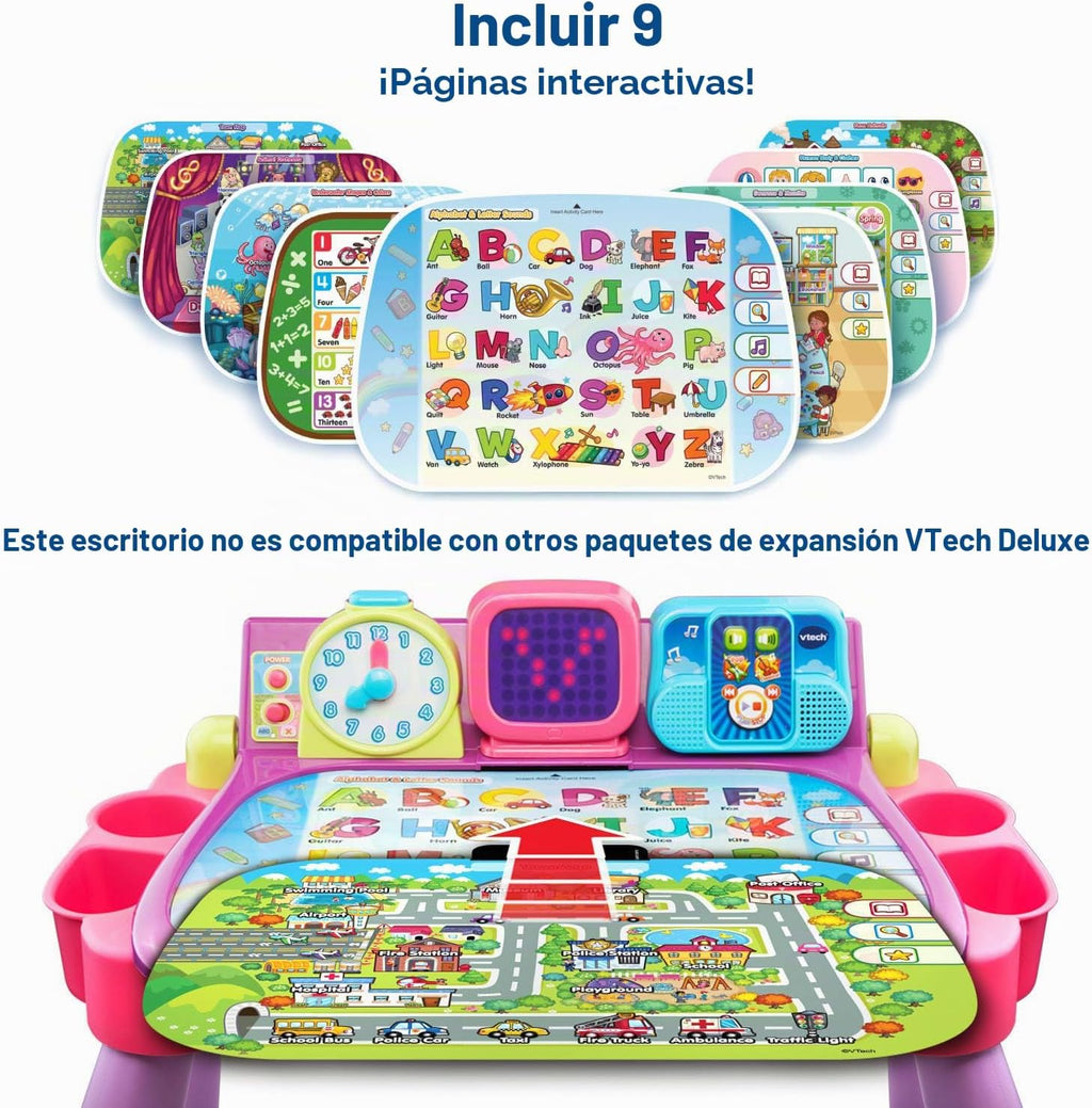 VTech Escritorio de actividades Touch y Learn (embalaje sin frustraciones), morado