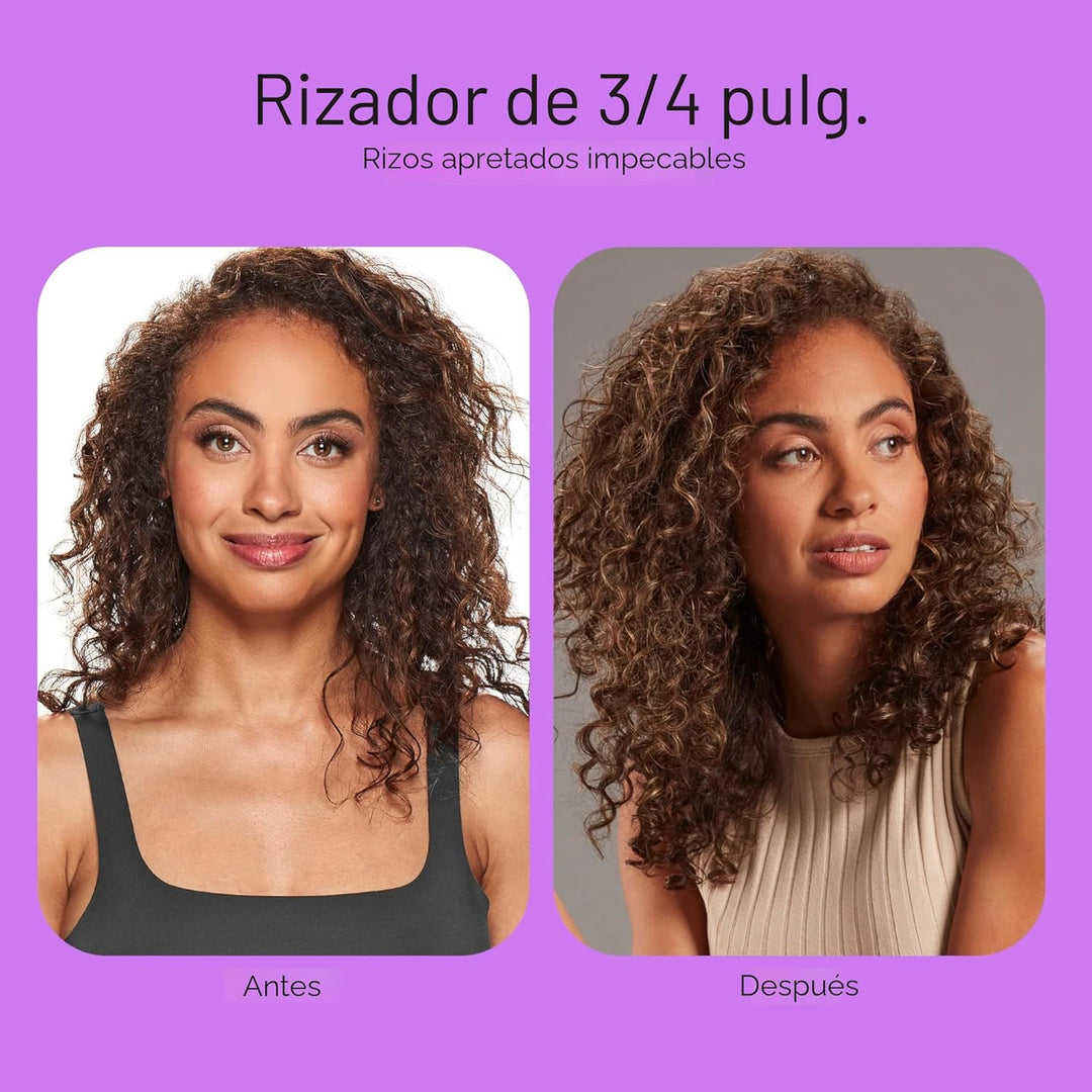 Conair Rizador de cerámica doble de ¾ pulgadas con clip de garra, c...