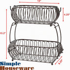 Simple Houseware Soporte oblato para cesta de frutas de 2 niveles, bronce