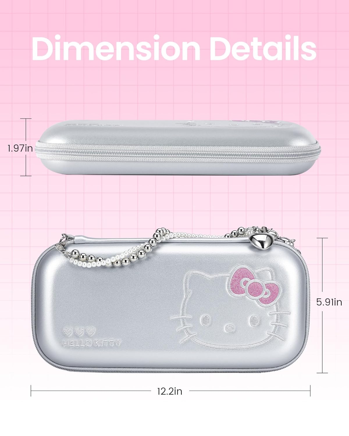 Kuitmor Funda de transporte compatible con Switch 2 (2025), bolsa de almacenamiento rígida con delicada cadena de mano, funda portátil para consola de juegos Switch 2 - HLK