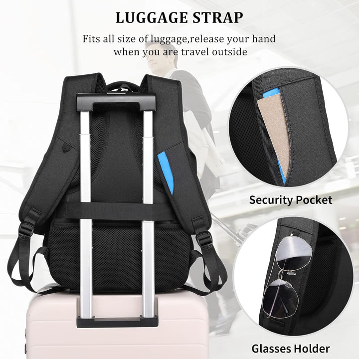 DUSLANG Mochila antirrobo para laptop, negra, funda para portátil d...