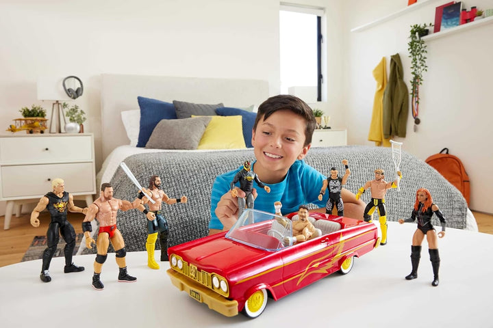 Mattel WWE - Figura de acción y vehículo de juguete, figura del eve...