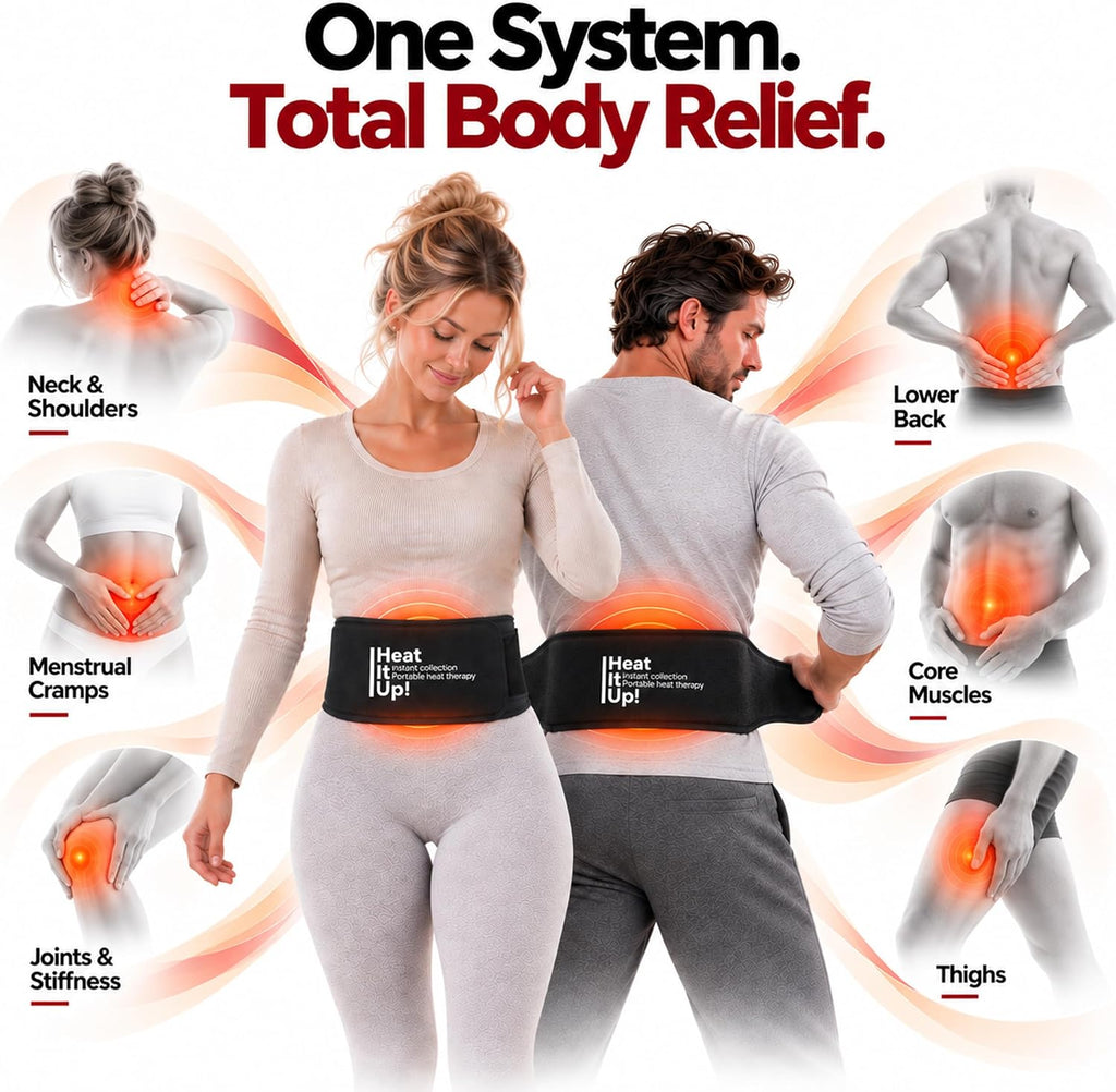 Heat It Up - Almohadilla térmica portátil para dolor de espalda y calambres