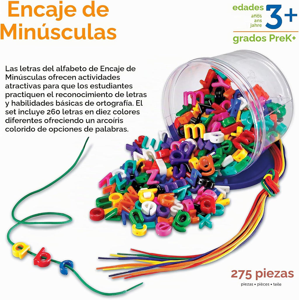 Learning Resources Letras del alfabeto con cordones en minúsculas