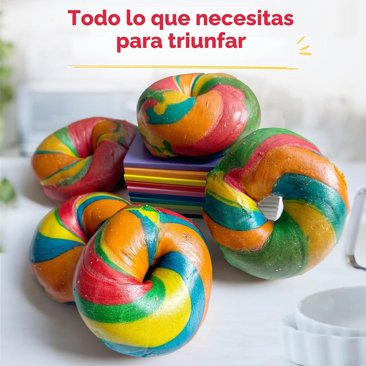 Baketivity Rainbow Bagel Kids Baking Kit con Pre-Measured Ingredients