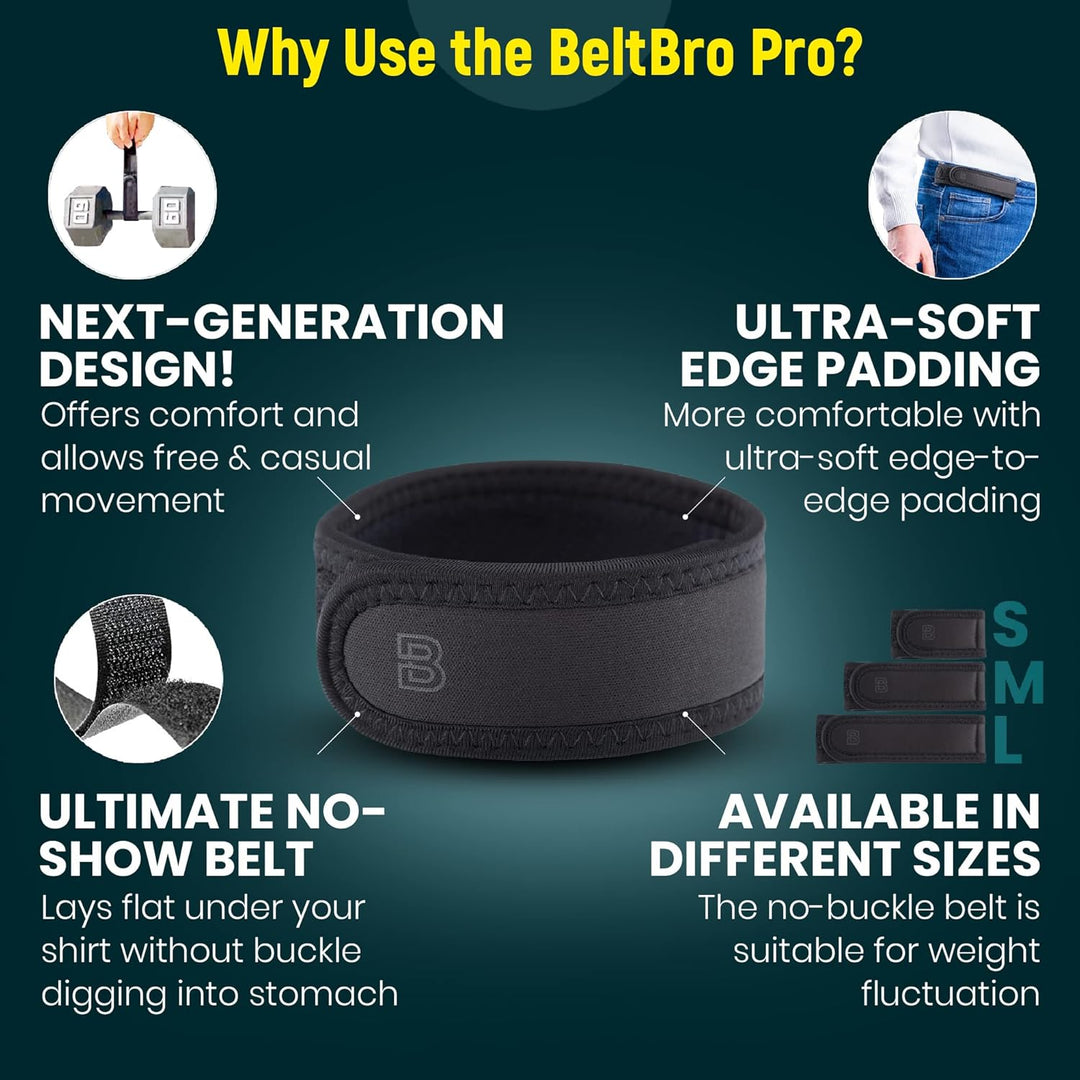 BeltBro Pro para hombres \u2013 Cinturón elástico sin hebilla BeltP...