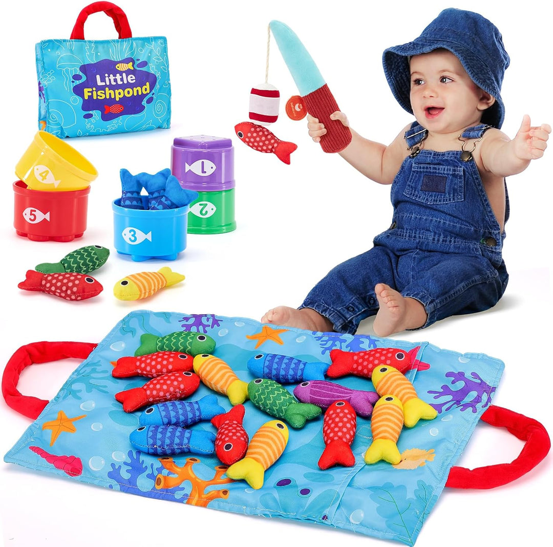 Juguetes para niños pequeños juego de pesca de tela