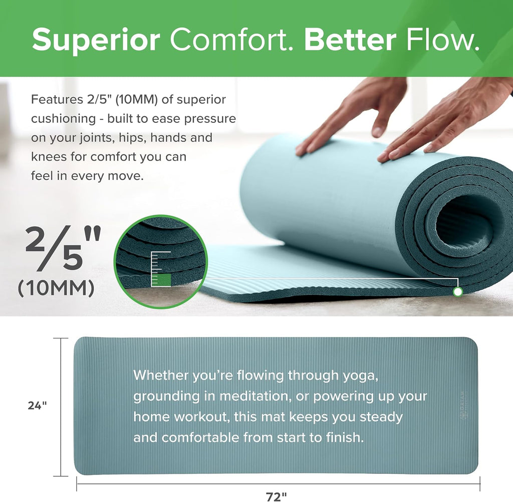 Gaiam Tapete de yoga grueso, esterilla de ejercicio y fitness con correa de