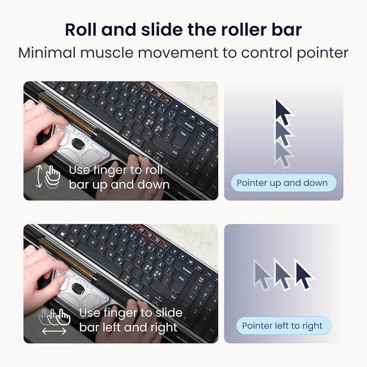 Contour RollerMouse - Mouse ergonómico rojo para hombro, antebrazo...