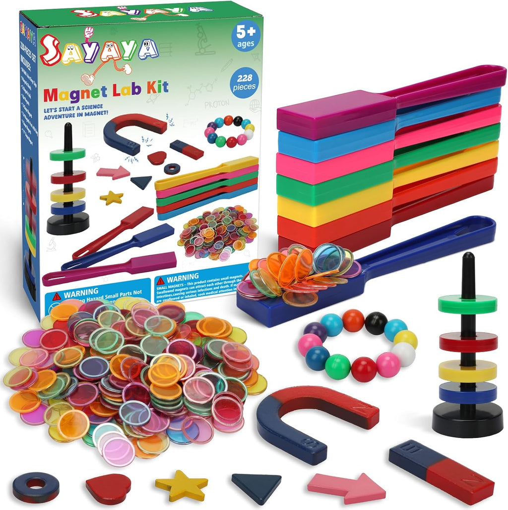 SAYAYA Kit de ciencia magnética de 228 piezas para niños, bolas magnéticas, 228 PCS