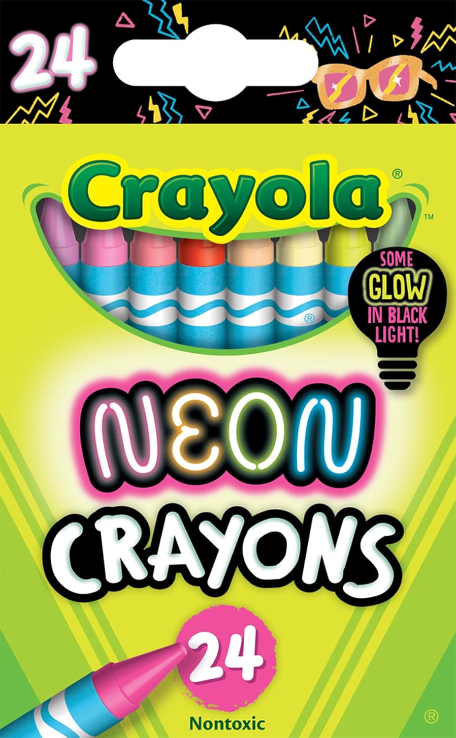 Crayola Crayones neón para niños incluye 16 colores que