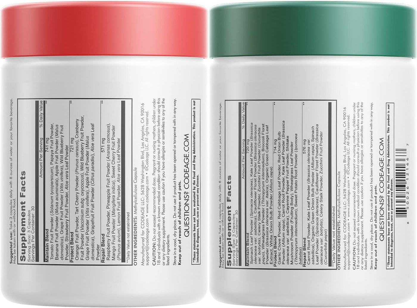 Codeage InstantFood Easy Veggies + Fast Fruits Bundle \u2013 Suplem...