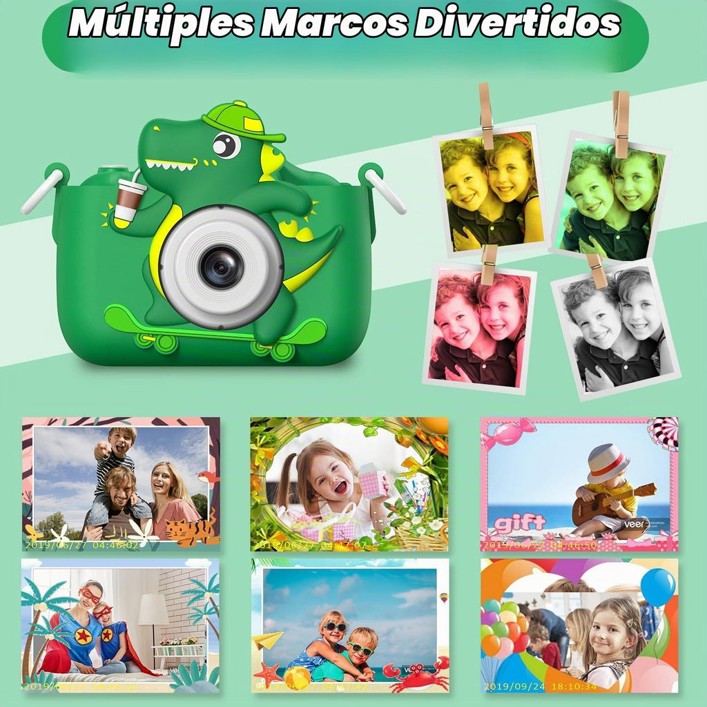 Juguetes de cámara para niños de 3 a 8 años de edad, videocámara digital para niños con cubierta suave de dibujos animados, el mejor regalo de festival de cumpleaños de Navidad para niños