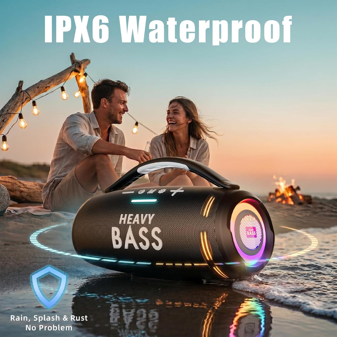 HEAVY BASS Altavoces Bluetooth inalámbricos, altavoz portátil de 80...
