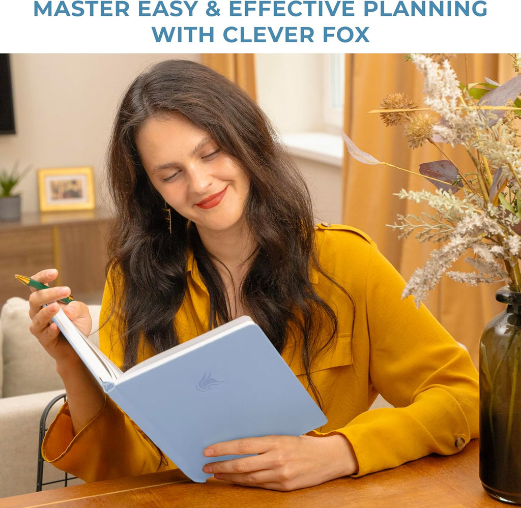Clever Fox Agenda grande – Agenda semanal y mensual sin fecha para productividad, gestión del tiempo y objetivos – Diario organizador – 7 x 10 pulgadas (vinagre de vino)