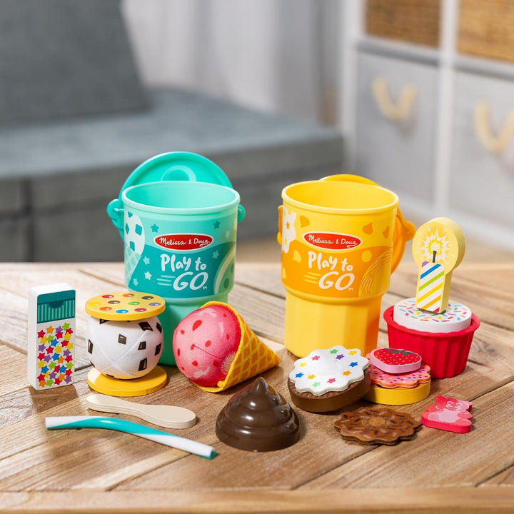 Melissa & Doug Play to Go Paquete de 2: Pastel y Galletas y Helado,...
