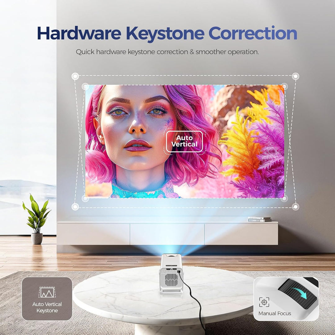 [Compatible con Netflix] Mini proyector con WiFi y Bluetooth, proye...