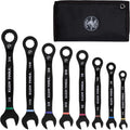 Klein Tools 69408G - Juego de llaves combinadas de trinquete, SAE, 8 piezas