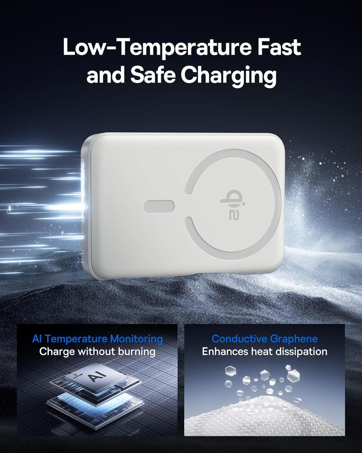 Baseus Cargador portátil MagSafe, Qi2 certificado 15 W, banco de en...