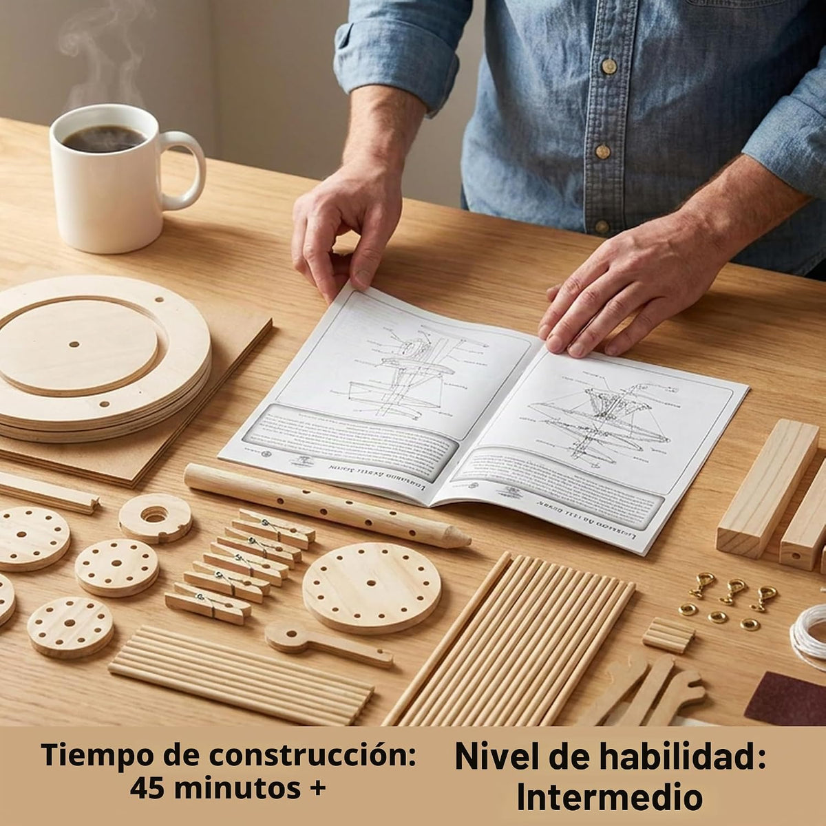 Modelo de máquina voladora de Leonardo da Vinci Pathfinders, juego con modelo de madera