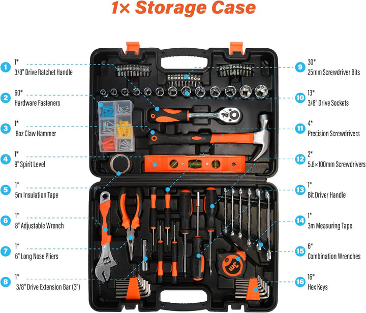 Kit de herramientas de reparación para el hogar de 141 piezas, jueg...