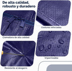 Paquete de 6 bolsas de mudanza resistentes de 210 GSM con cremallera lateral totalmente abierta, 93 L y 220 libras, impermeables, plegables para dormitorio universitario, alternativa de cajas de mudanza y organización del hogar, color azul