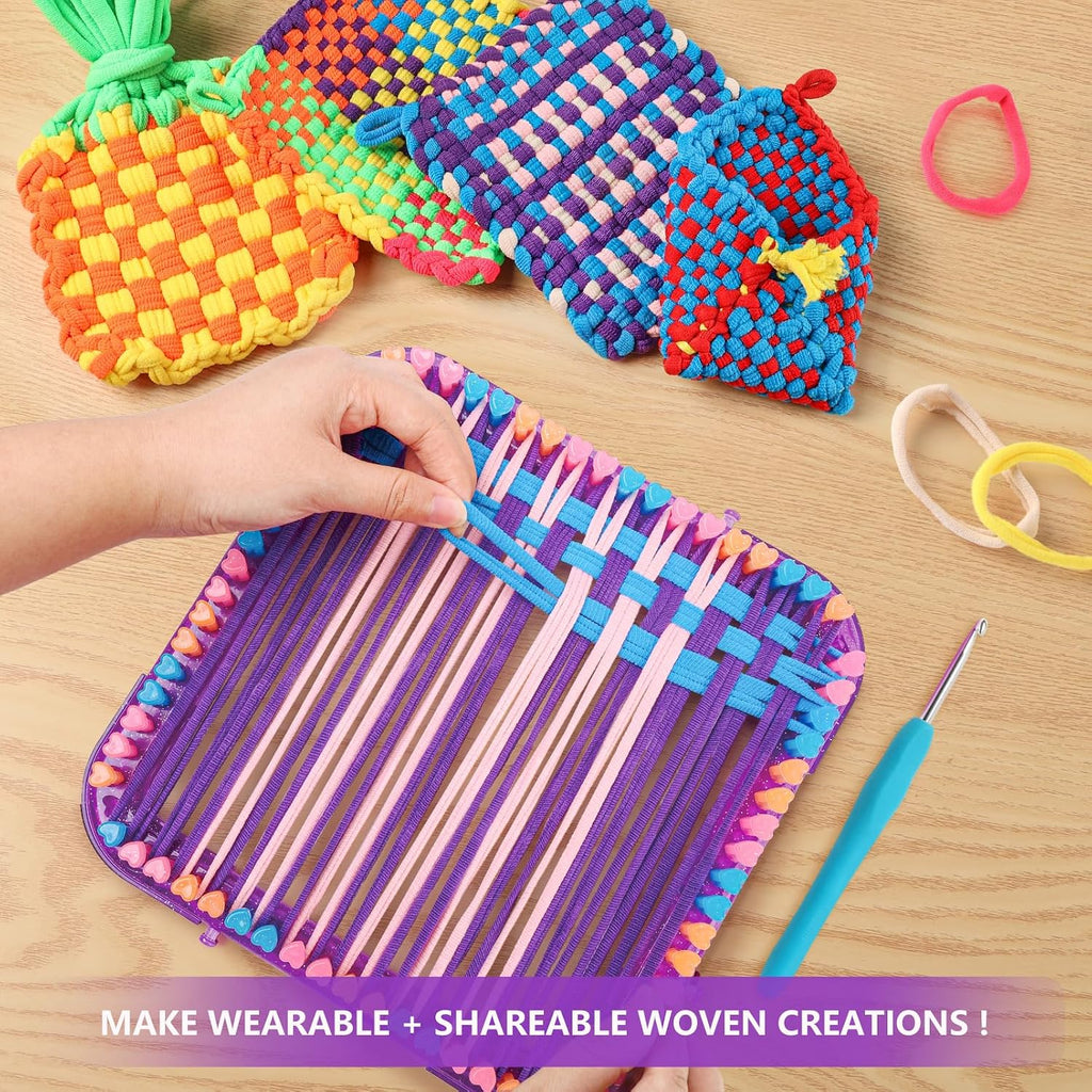 Kit de telar de tejer, juguetes para manualidades, artes y manualidades para niños y adultos, gran regalo de cumpleaños para niñas de 6, 7, 8 a 12 y 13 años de edad, kit de fabricación de telar para
