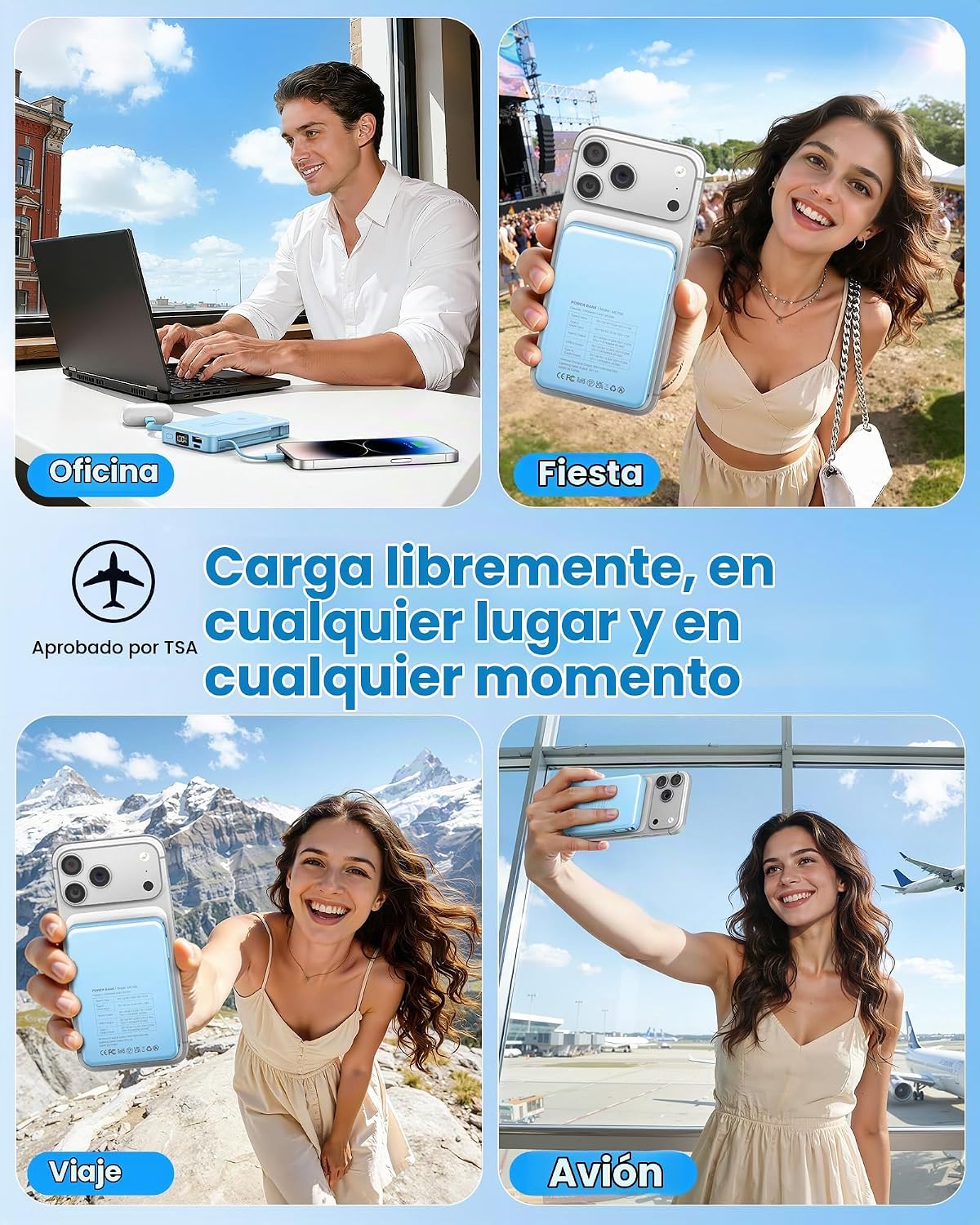 Cargador portátil magnético, cargador de batería de 22.5 W, carga r...