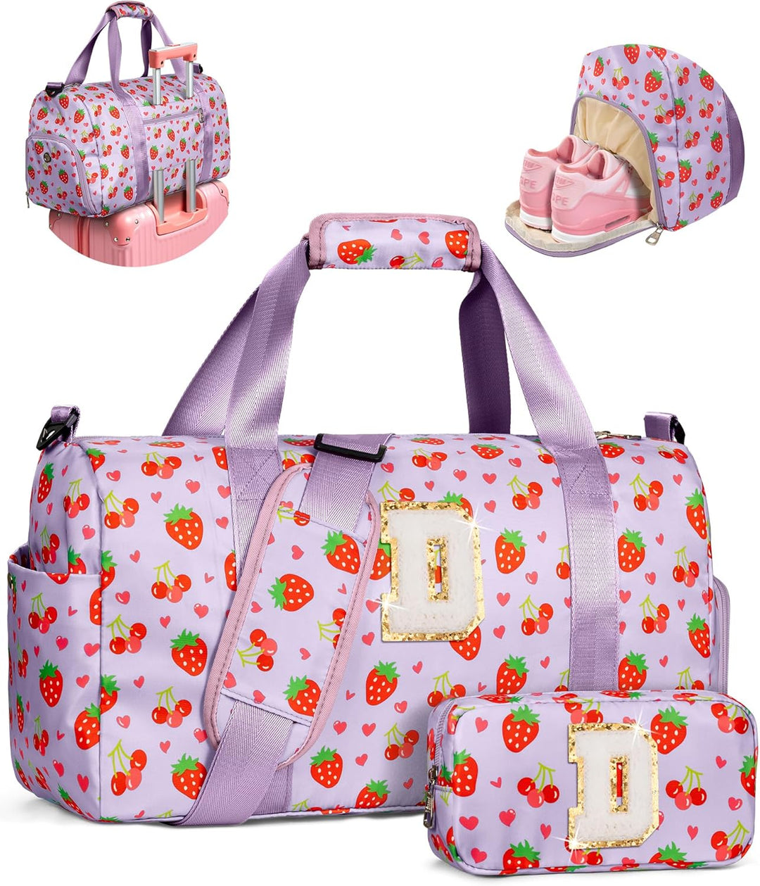 Elilier Regalos para niñas, bolsa de lona con inicial para niños, b...