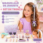Set de Maquillaje de Madera para Jugar de 3 a 5 Años con Trenza de Princesa y Cierre