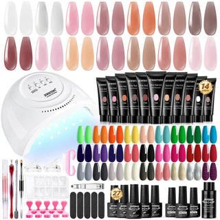 JEWHITENY Kit de uñas de gel de 14 colores, kit de esmalte de uñas...
