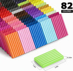 Kit de arcilla polimérica de 82 colores, arcilla para hornear al