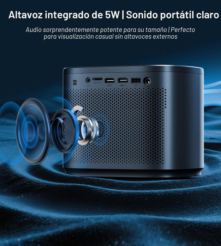 Miroir Mini proyector, proyector HD para el hogar con altavoz incor...