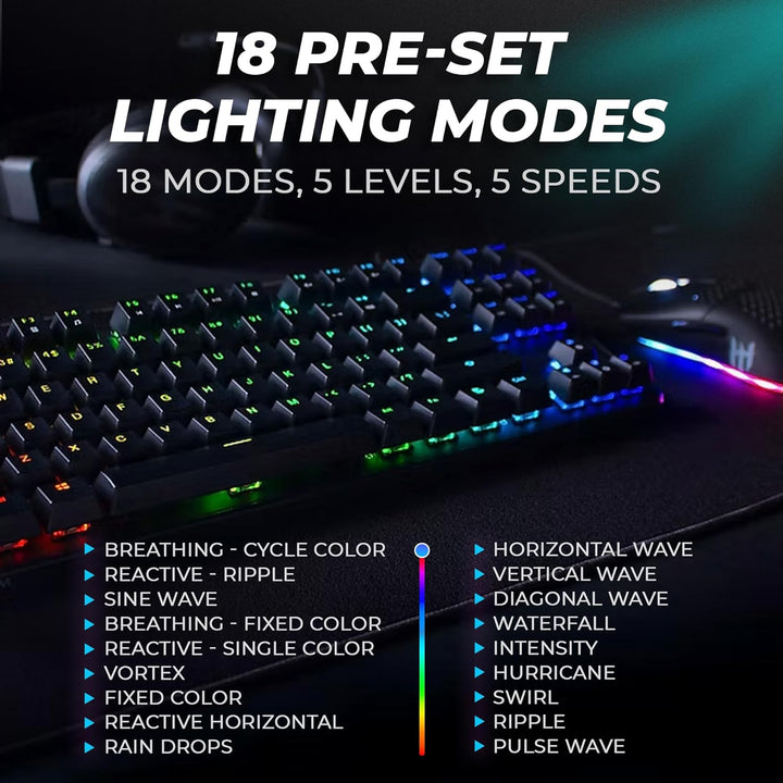 TECWARE Phantom+ Teclado mecánico RGB de 87 teclas para juegos | Te...