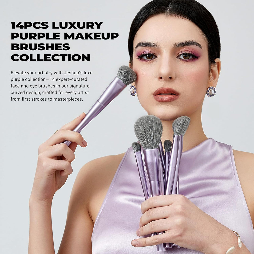 Jessup Juego de Brochas de Maquillaje Profesional de 14 Piezas Vega...